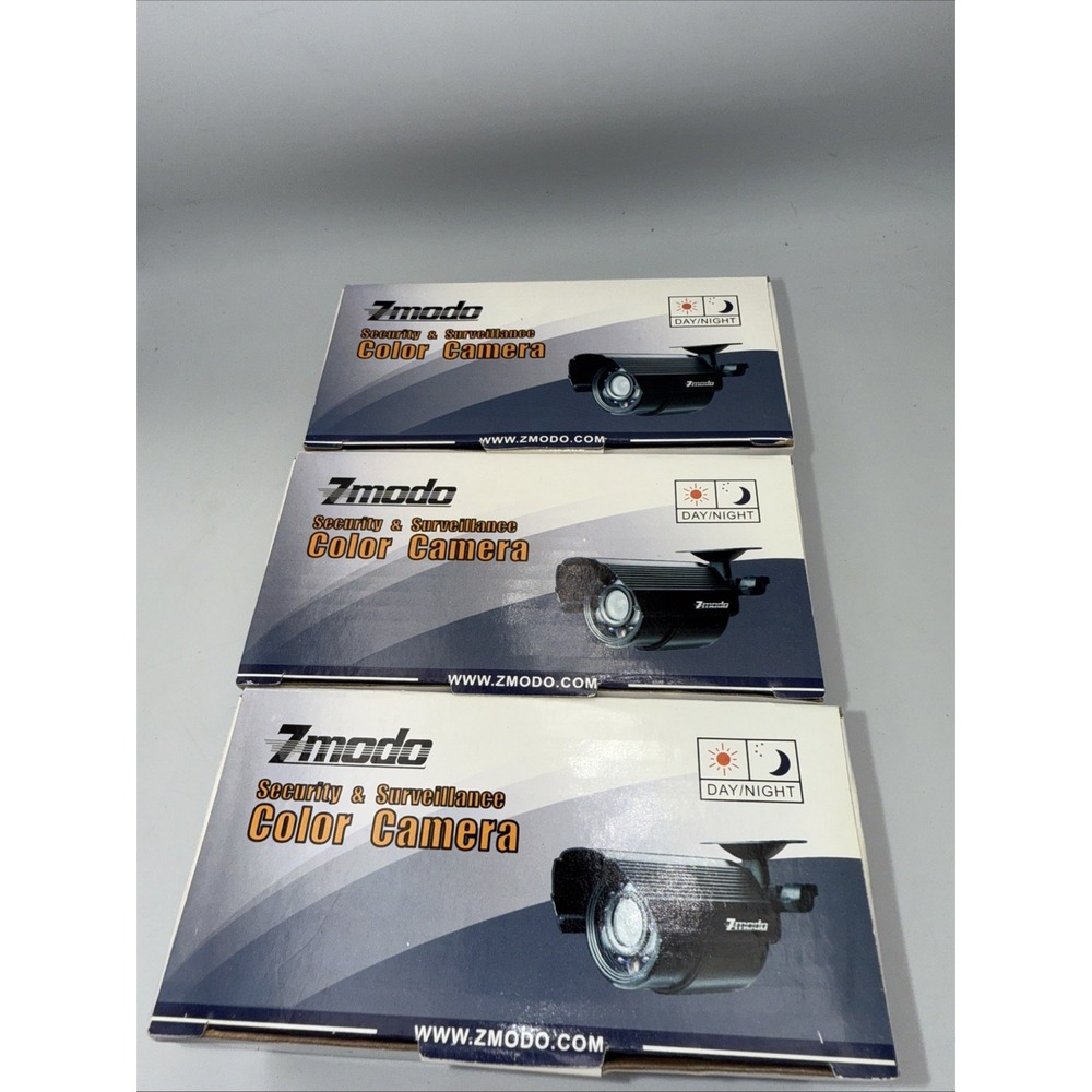 Zmodo Wired Security Cameras TI-051 IR Color Outdoor Bullet Day Night Lot of 3